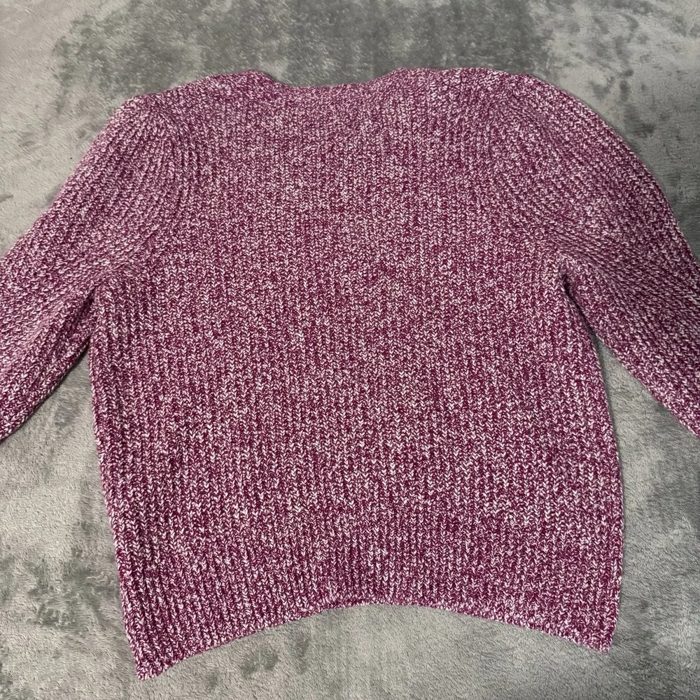 LOFT Blend Knit Sweater Womens L Pink‎ Marled Long Sleeve V Neck